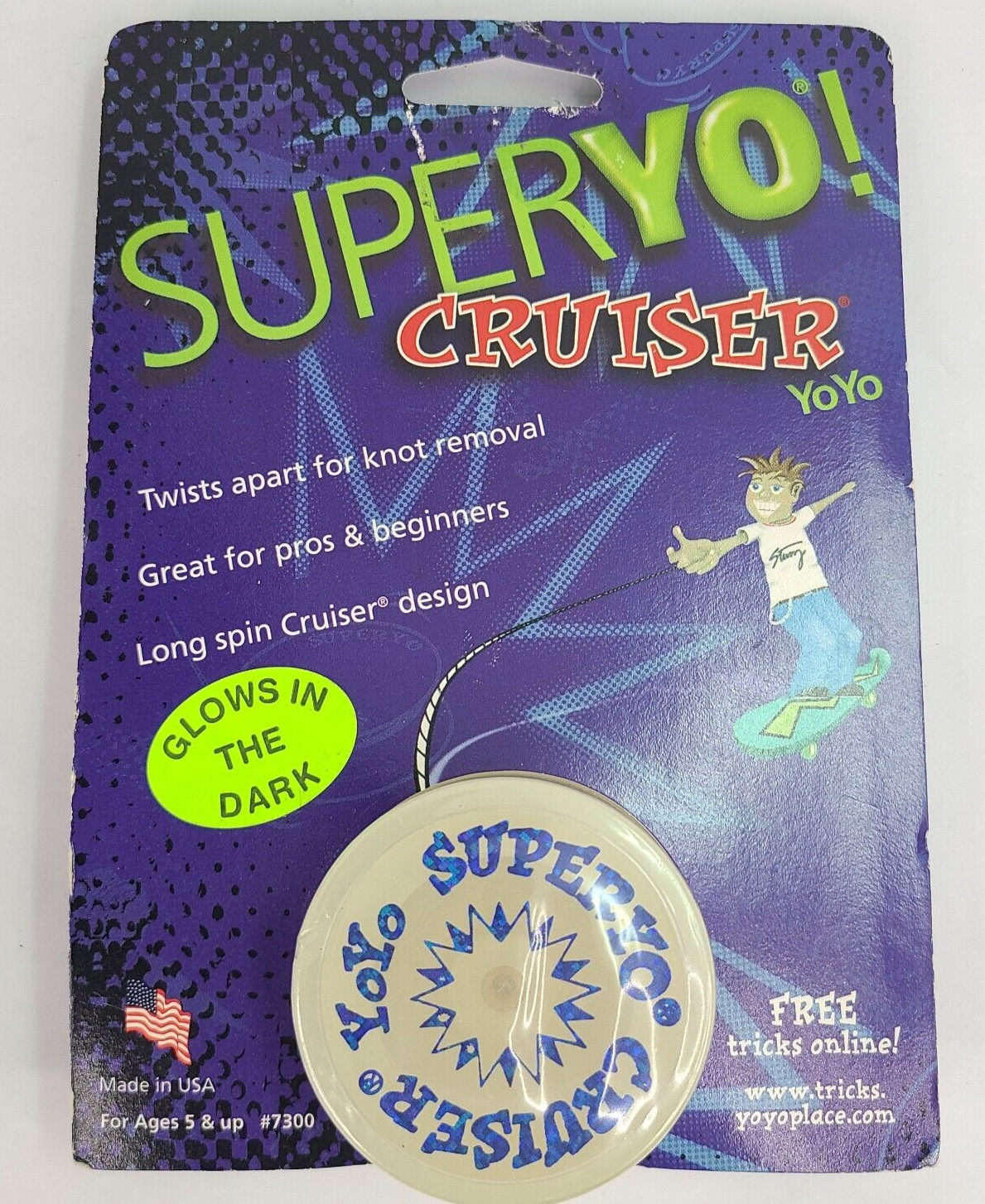 Vintage Super Yo! Cruiser YOYO Glow In The Dark 1999 Yo Yo Vintage 90's Toy