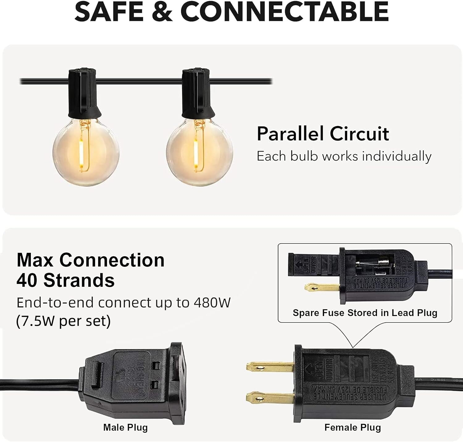 Solar String Lights - 100Ft LED Outdoor String Lights - Shatterproof, Waterproof
