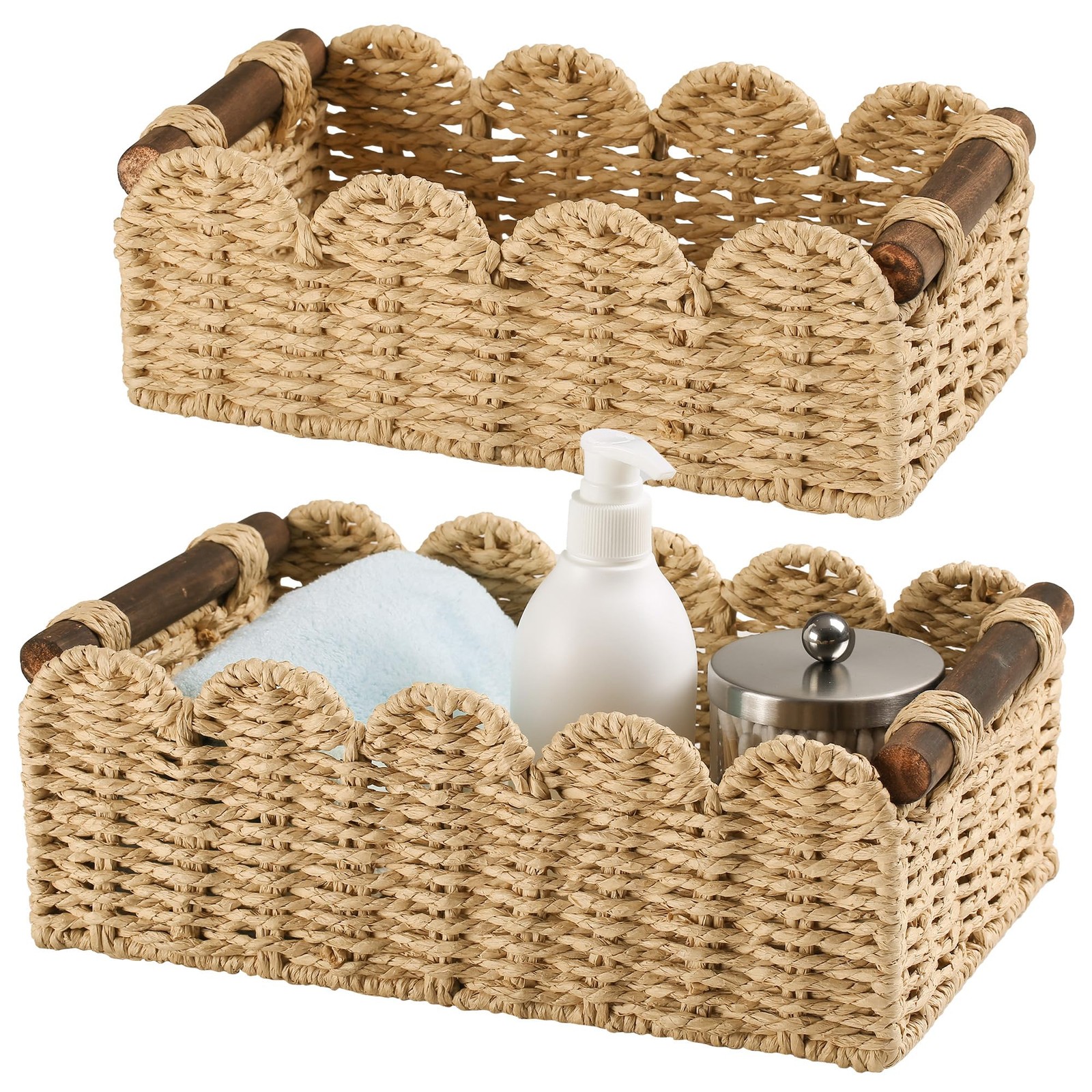 Storage Basket Wicker Baskets for Organizing Storage Basket for Tank Top,Beige