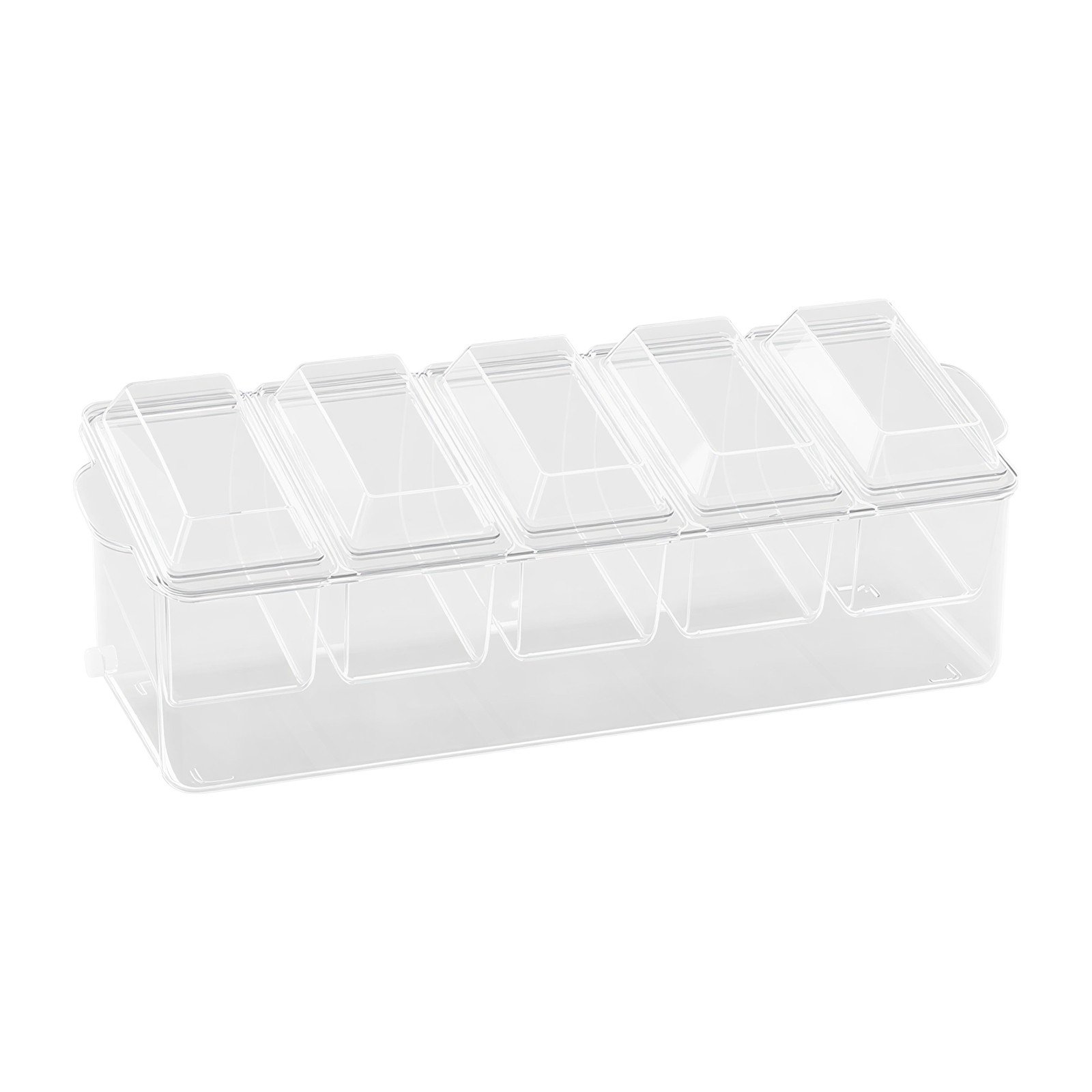Compartmentalized Salad Storage Container, Ice Chilled Condiment Containers