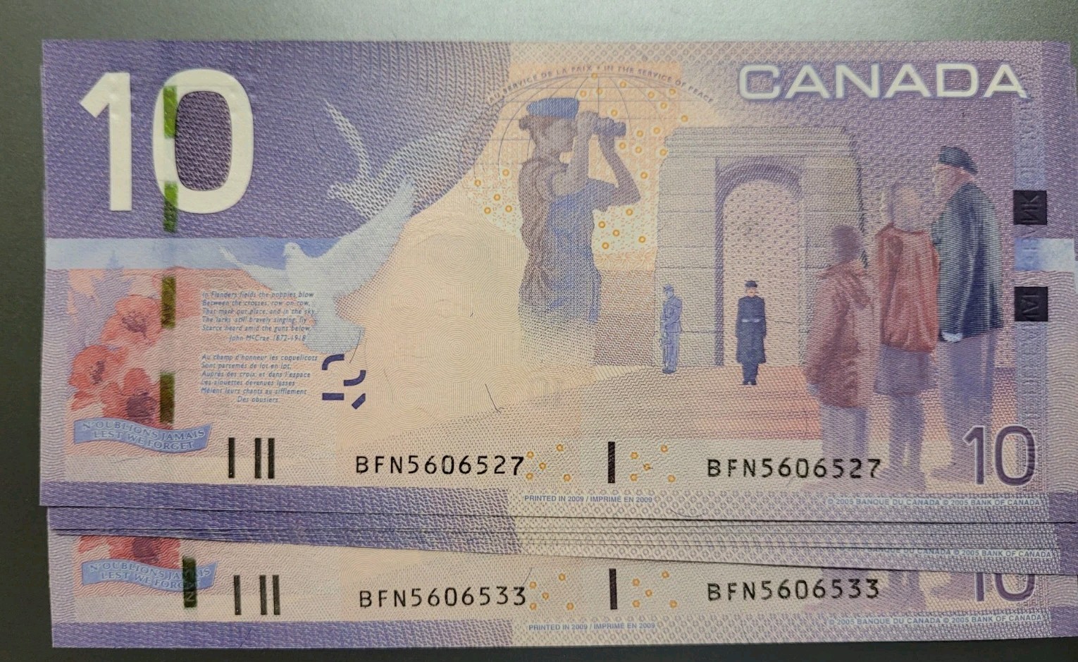 2005 Canada $10 Dollar Bill -CRISP-UNCIRCULATED  Prefix BFN56065XX