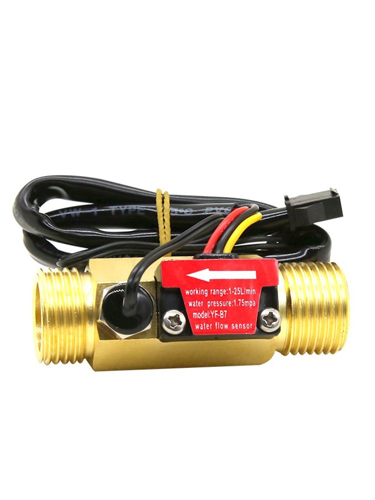 1/2" Flow Sensor Water Flow Switch w/ Temperature Detection for Hot Water System
