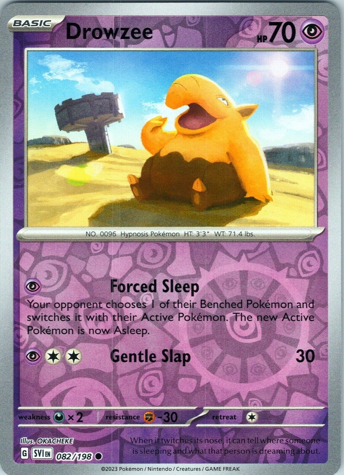 Pokémon - Drowzee - 082/198 -  Scarlet & Violet - Reverse Holo - NM/M