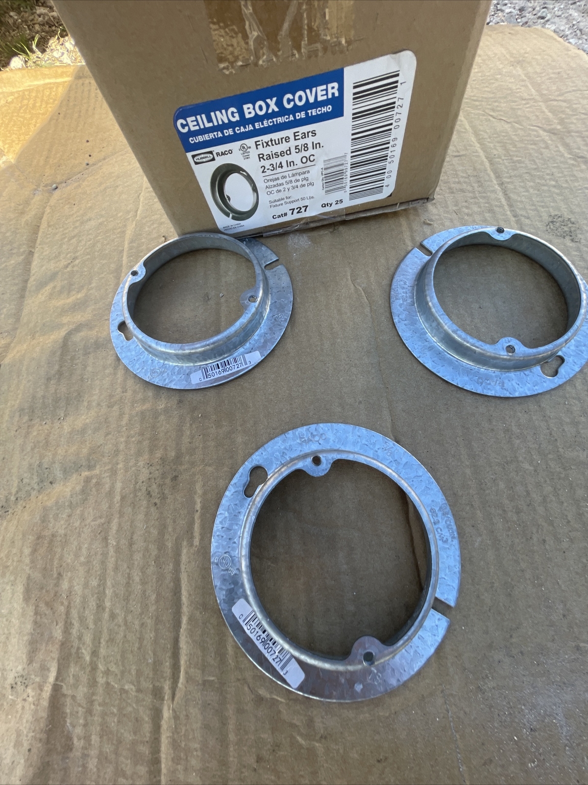 Raco #727 4" Open Round BX Cover,No 727,  Raco Incorporated, 3PK lot of 2