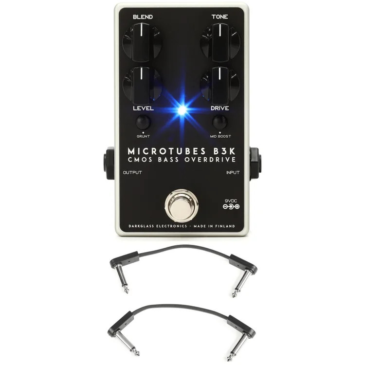 Darkglass Microtubes B3K V2 Bass Preamp Pedal with EBS Patch Cables