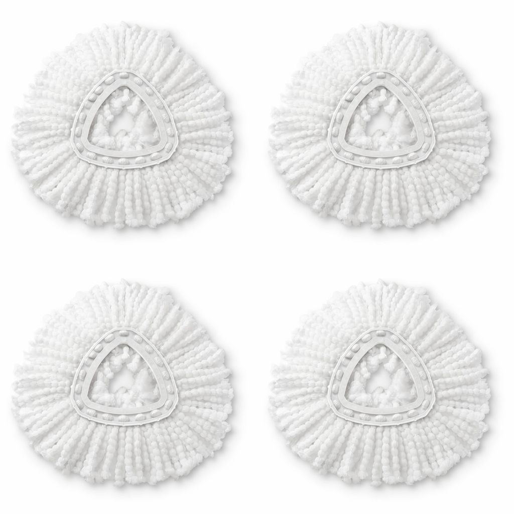 O-Cedar EasyWring Microfiber Mop Refill –Orignal White, 4 Pack