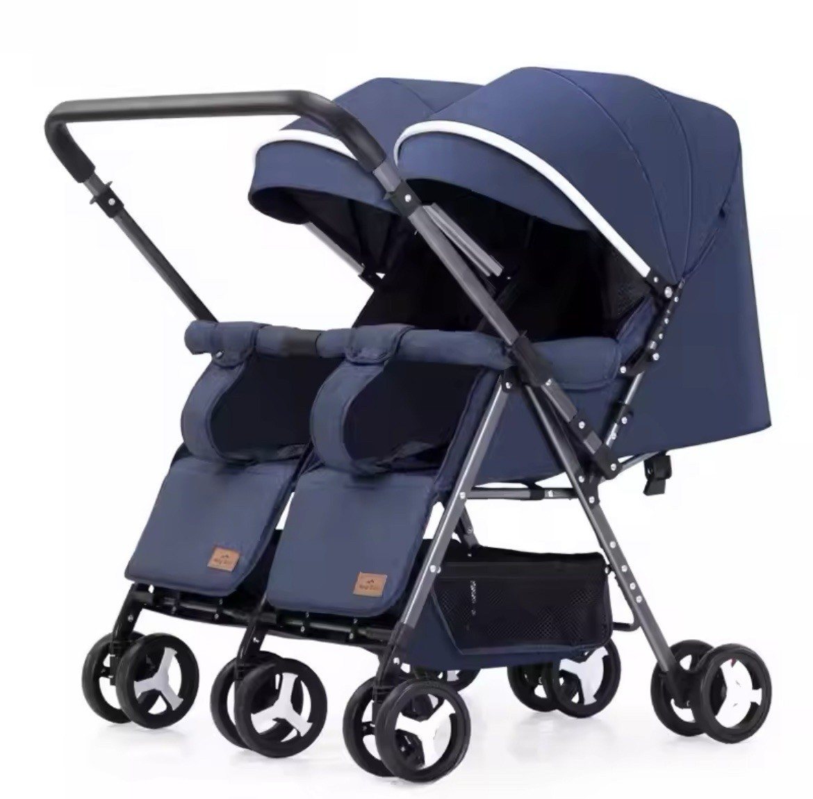 Double Stroller Sit & Lying Side By Side Lightweight Foldable Twin Umbrella Strl