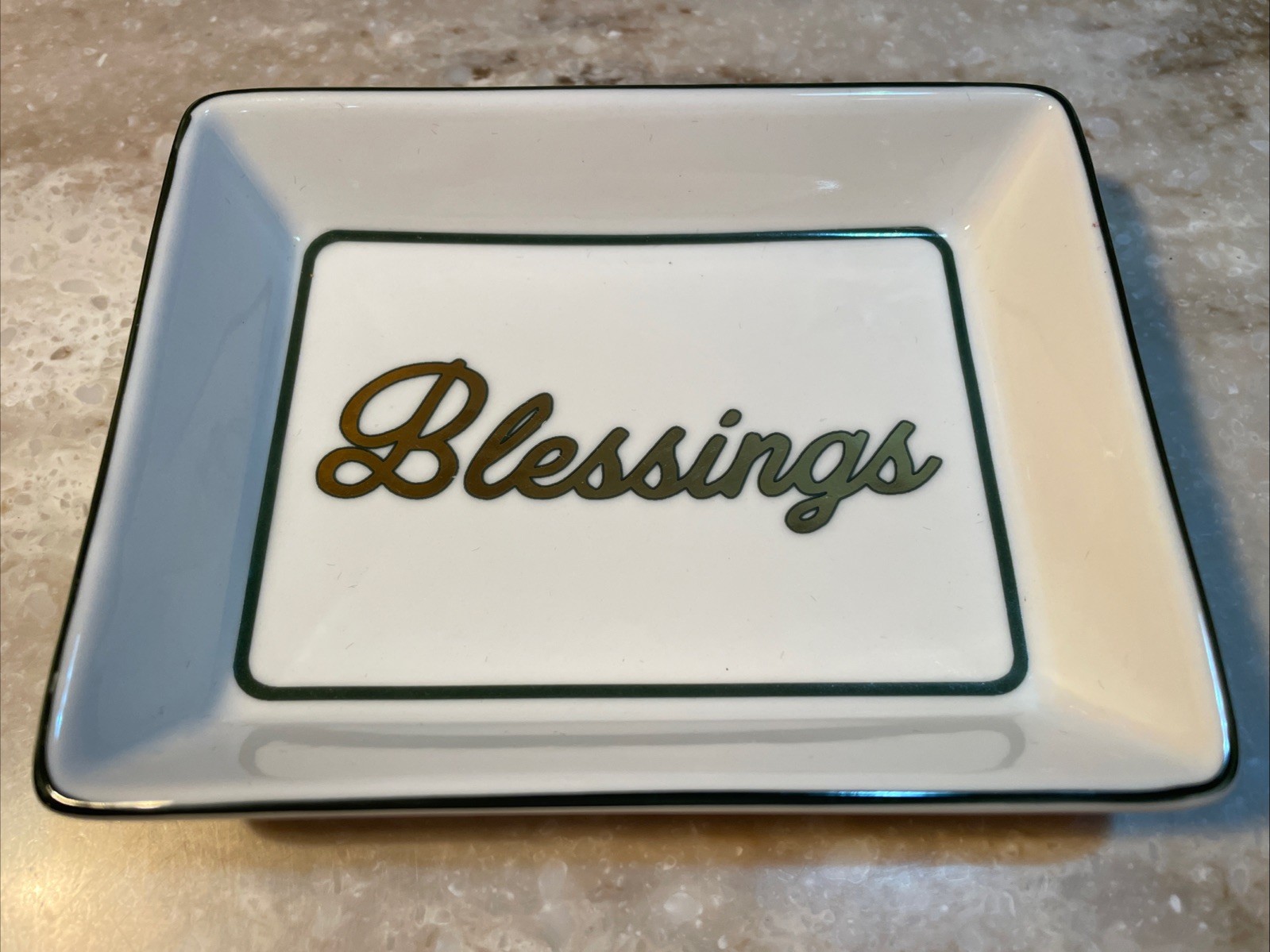 Blessings Porcelain Trinket Tray by I. Godinger & Co. Pre-owned. Good Condition