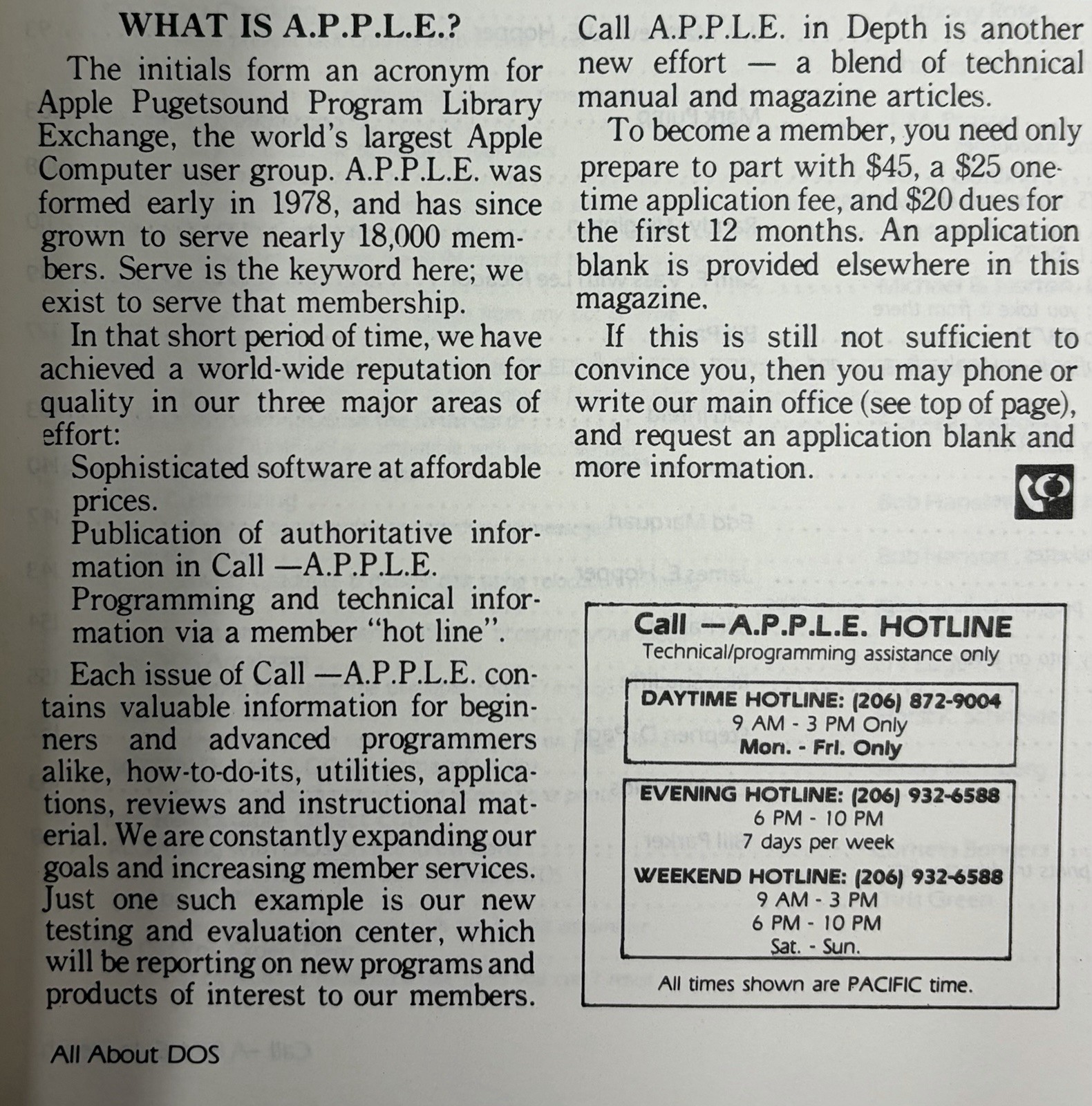 Call-A.P.P.L.E. Book No. Three All About DOS Computer User Group Circa 1978