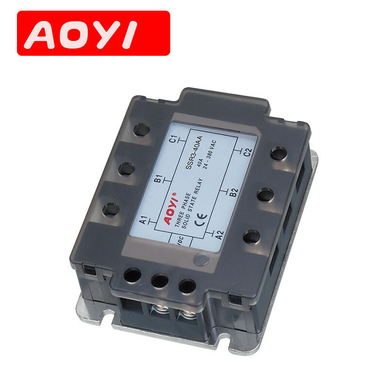 AOYI Three-phase Solid State Relay SSR3-40AA 40A Non-contact Relay 40A Module