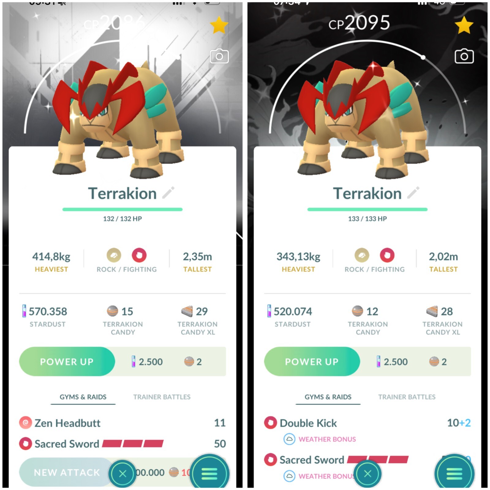 Shiny Terrakion background GoTour Black or White - TR-DE 20k stardust
