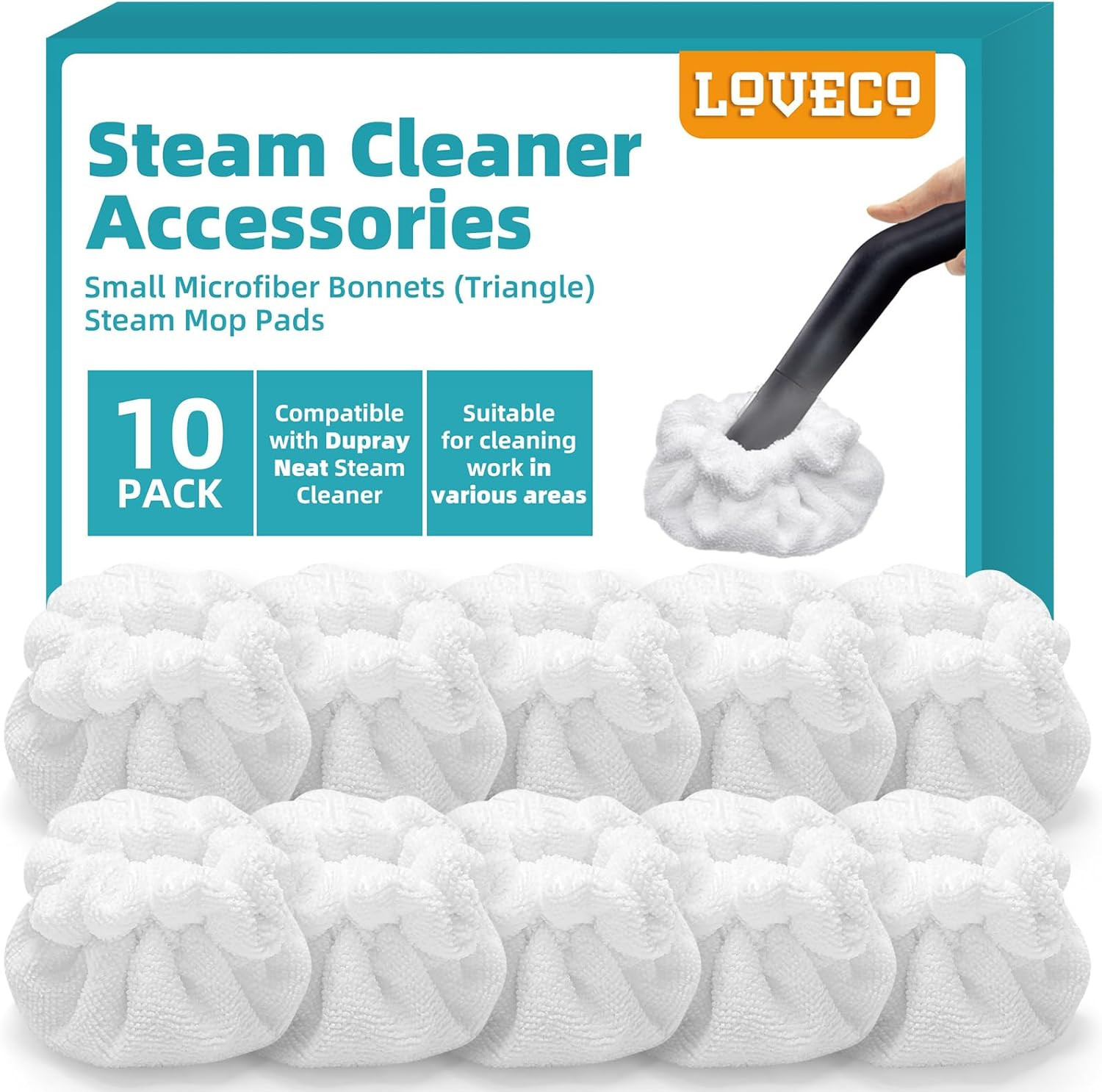 Small Microfiber Bonnets (Triangle) Compatible with Dupray Steam Cleaner, Mccull