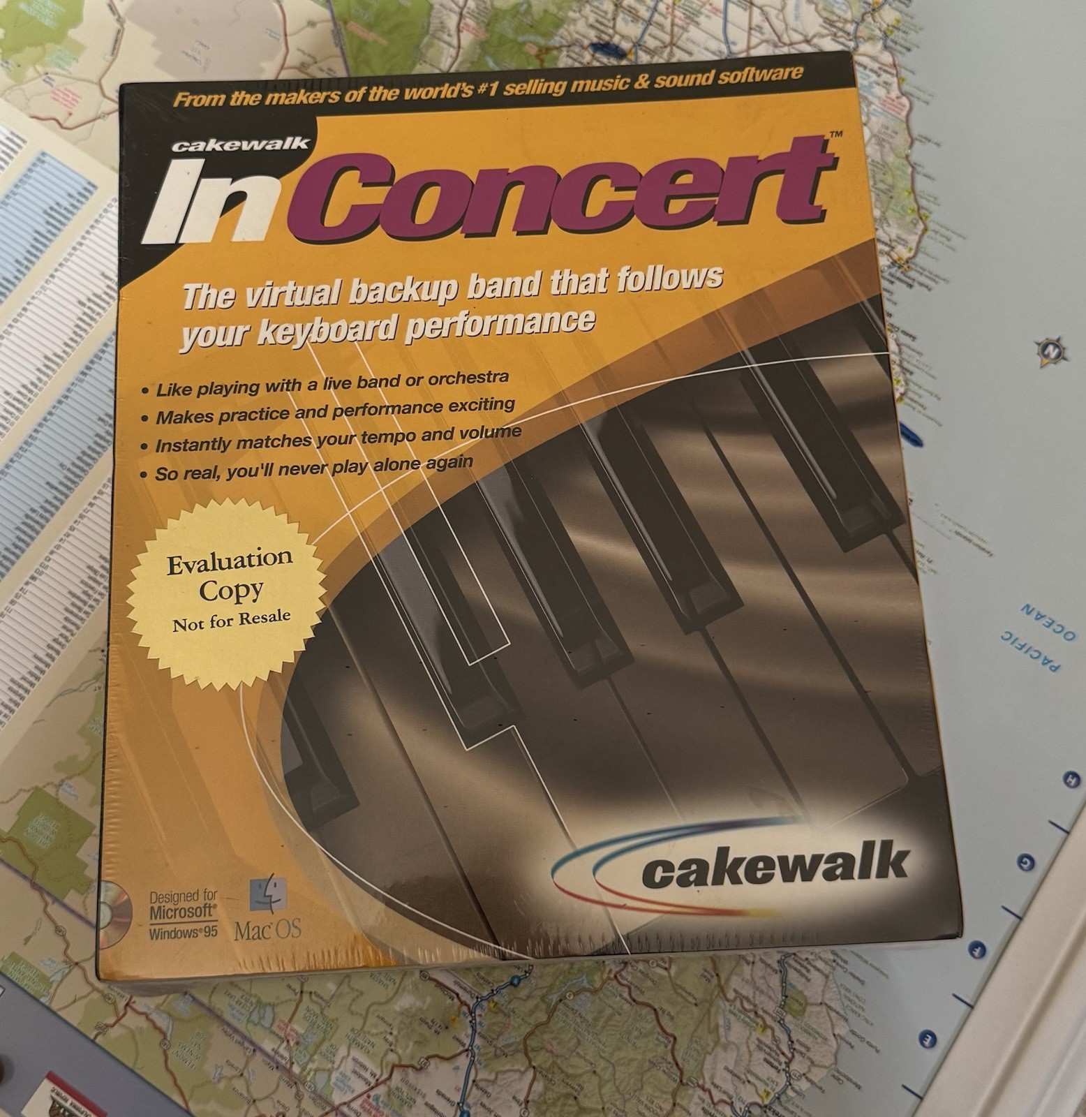 Cakewalk In Concert 30+ Windows 95, Mac OS, CD Virtual Keyboard New Sealed NIB