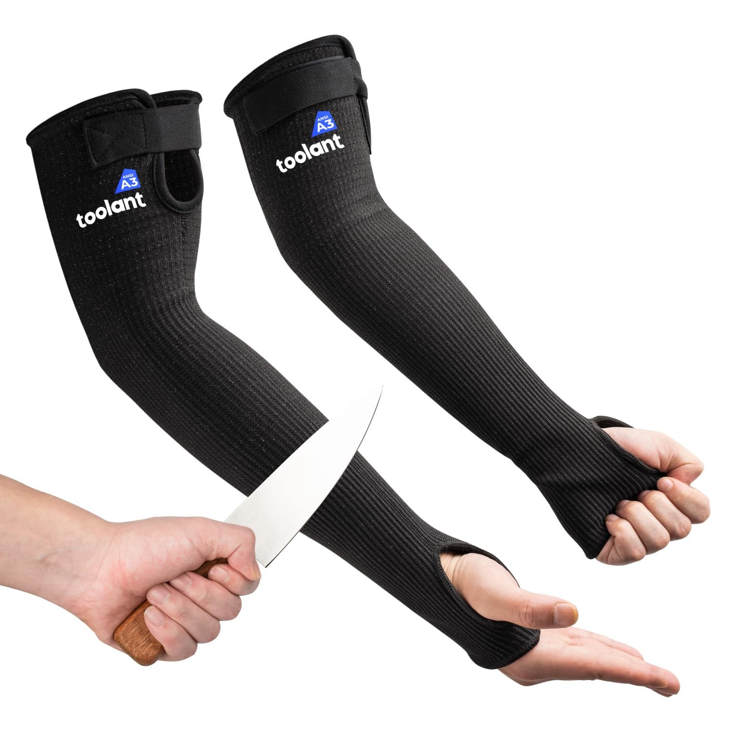 OriStout Cut Resistant Farmers Sleeves with One Size, Black (1 Pair) - Long