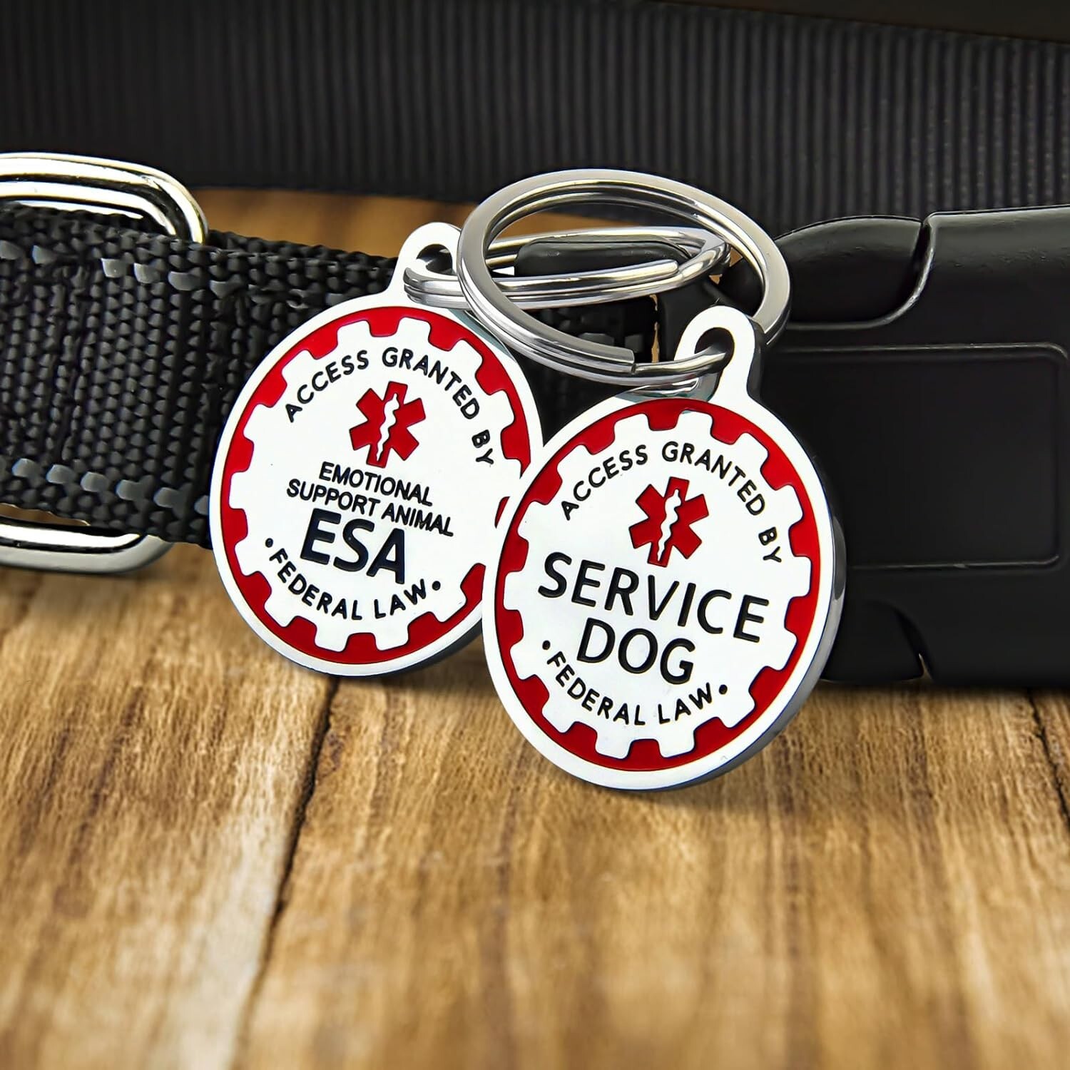 SERVICE DOG or ESA metal tag for collar CUSTOMIZED