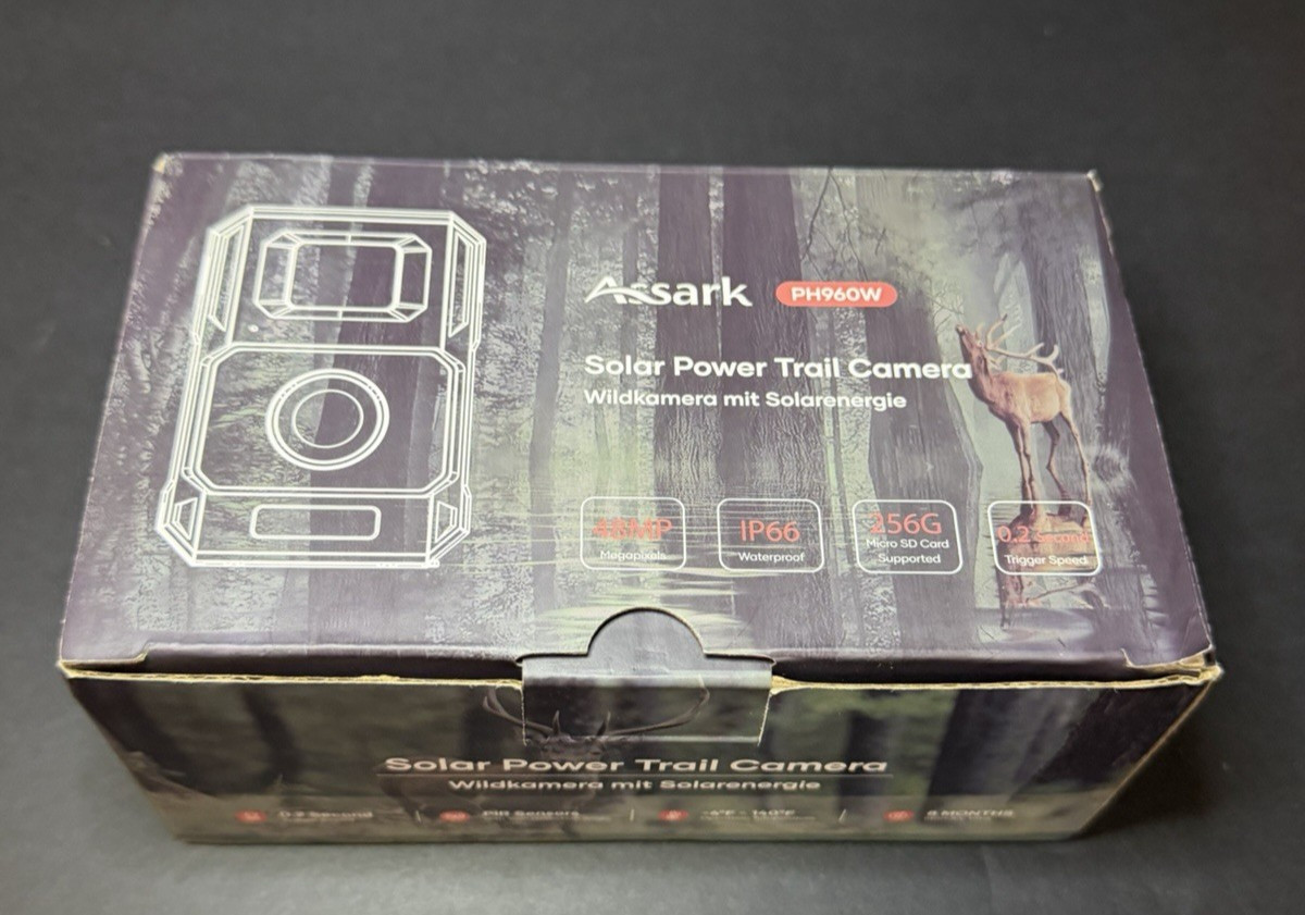 Assark Ph960w Solar Trail Camera 48mp 30fps Wifi Bluetooth Motion Activate New