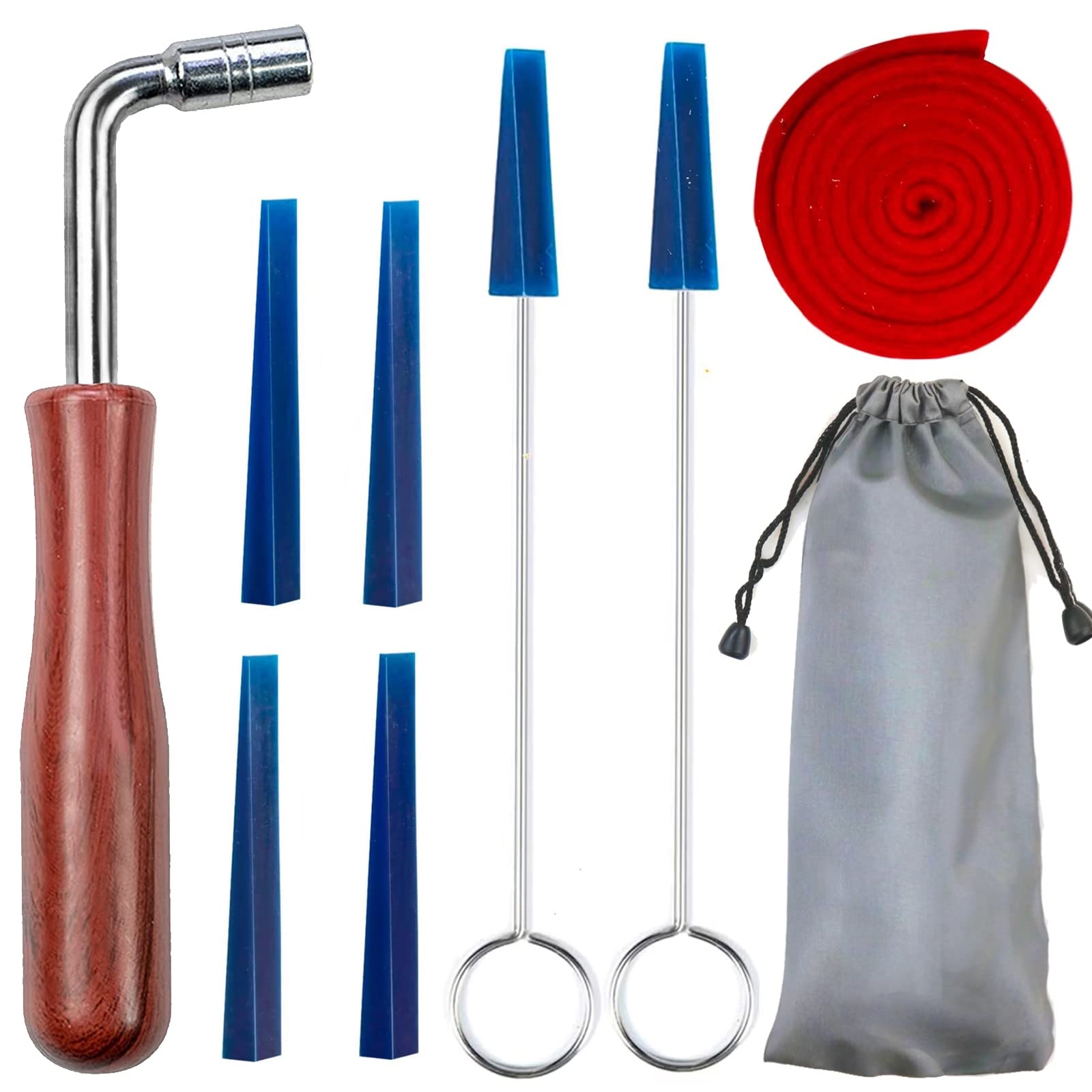 Piano Tuning Kit Professional Piano Tuning Wrench Hammer Rubber Mutes Set 8 P...