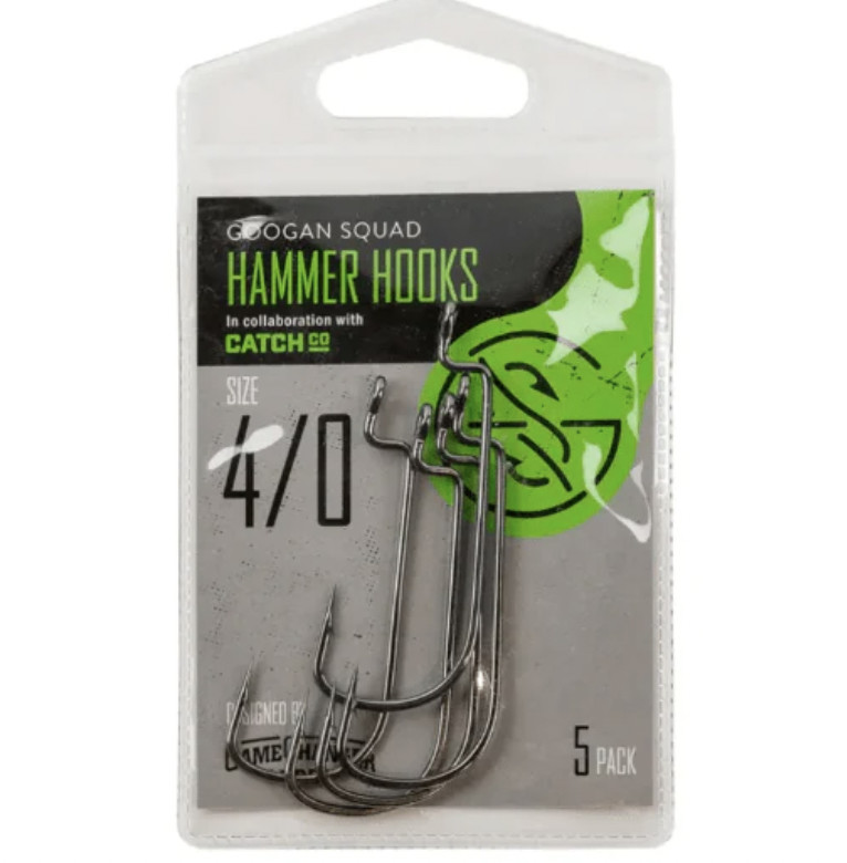Googan Squad Hammer Hooks Black Nickel Hook Offset Heavy Duty You Choose Size