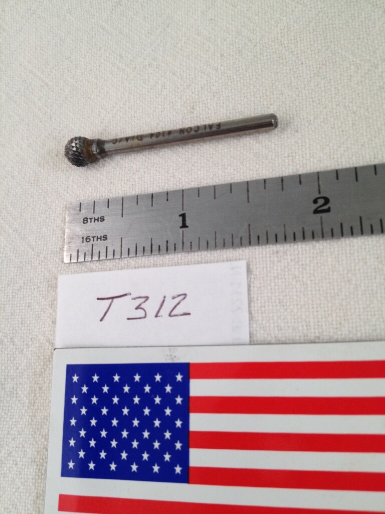 1 NEW FALCON / SGS 1/8" SH CARBIDE BURR. SD-51. DIAMOND CUT. BALL. USA BUR -T312