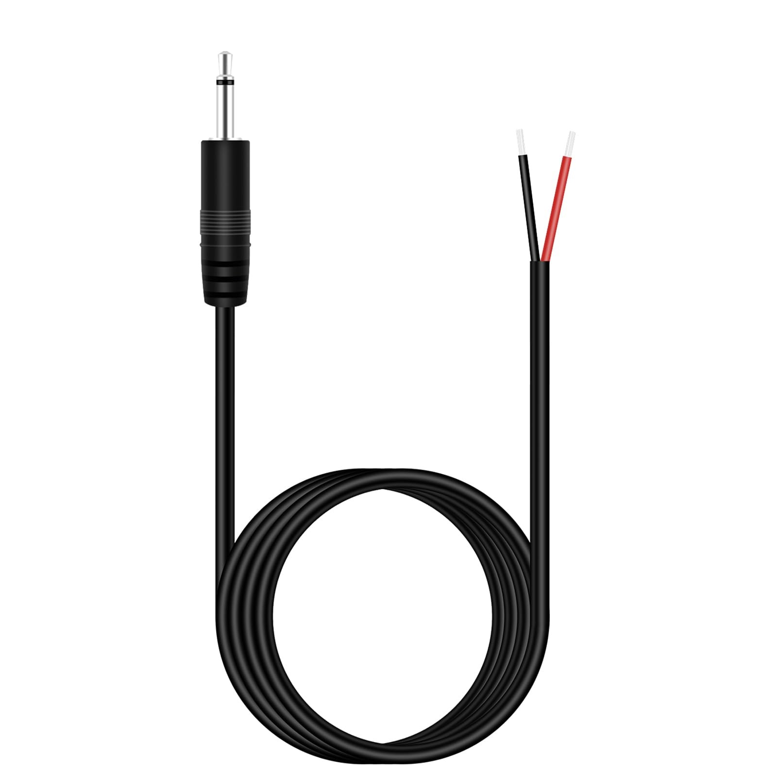 Fancasee 6FT 3.5mm 1/8" to Speaker Wire TS Mono Male Plug 3.5MM mono, Black