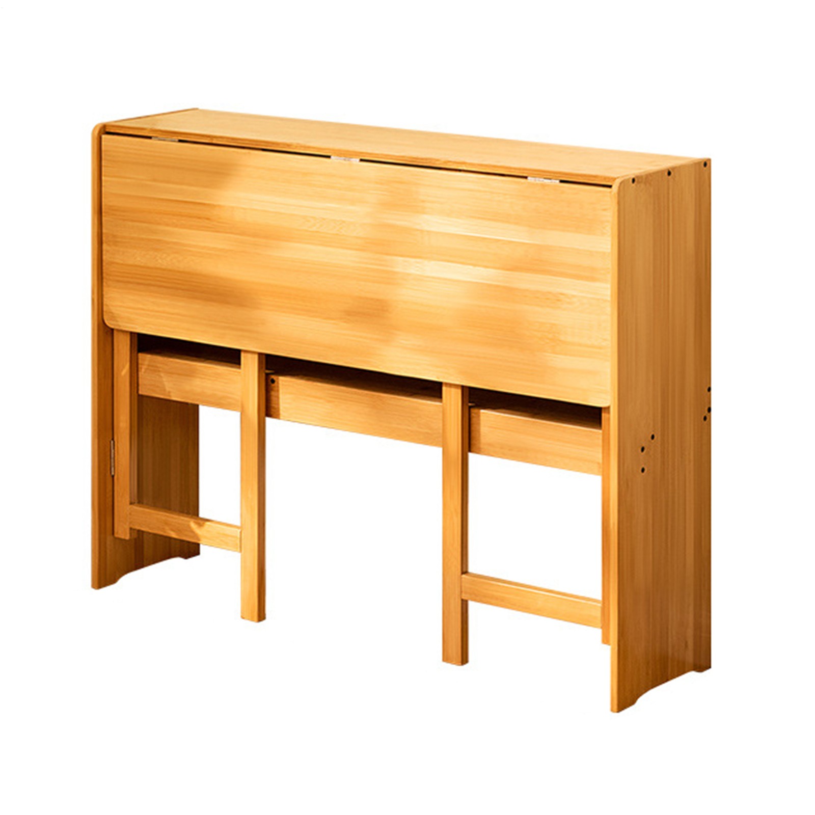 Folding Desk with Bookshelf, 40Inch Computer Table Small Foldable Writing Desk