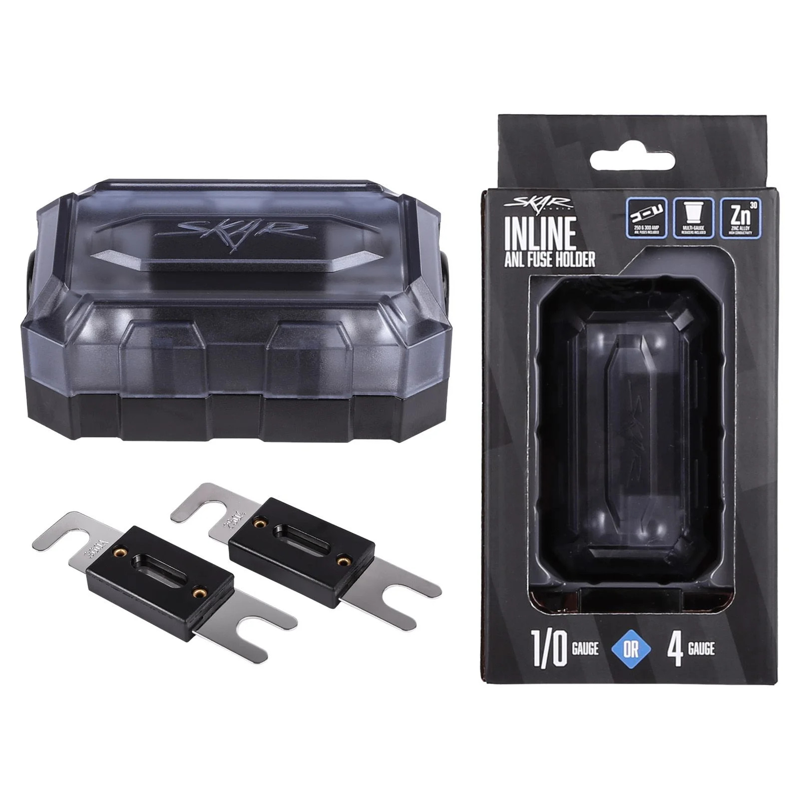 NEW SKAR AUDIO 1/0 OR 4 GAUGE PRO SERIES INLINE ANL FUSE HOLDER