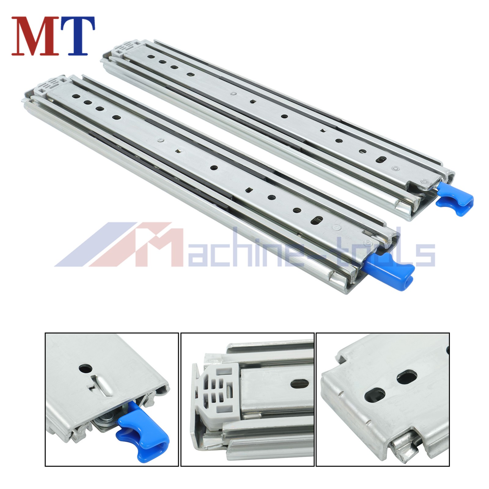 16" Drawer Slides With Locking Mechanism 500lb Full Extension Tool Box