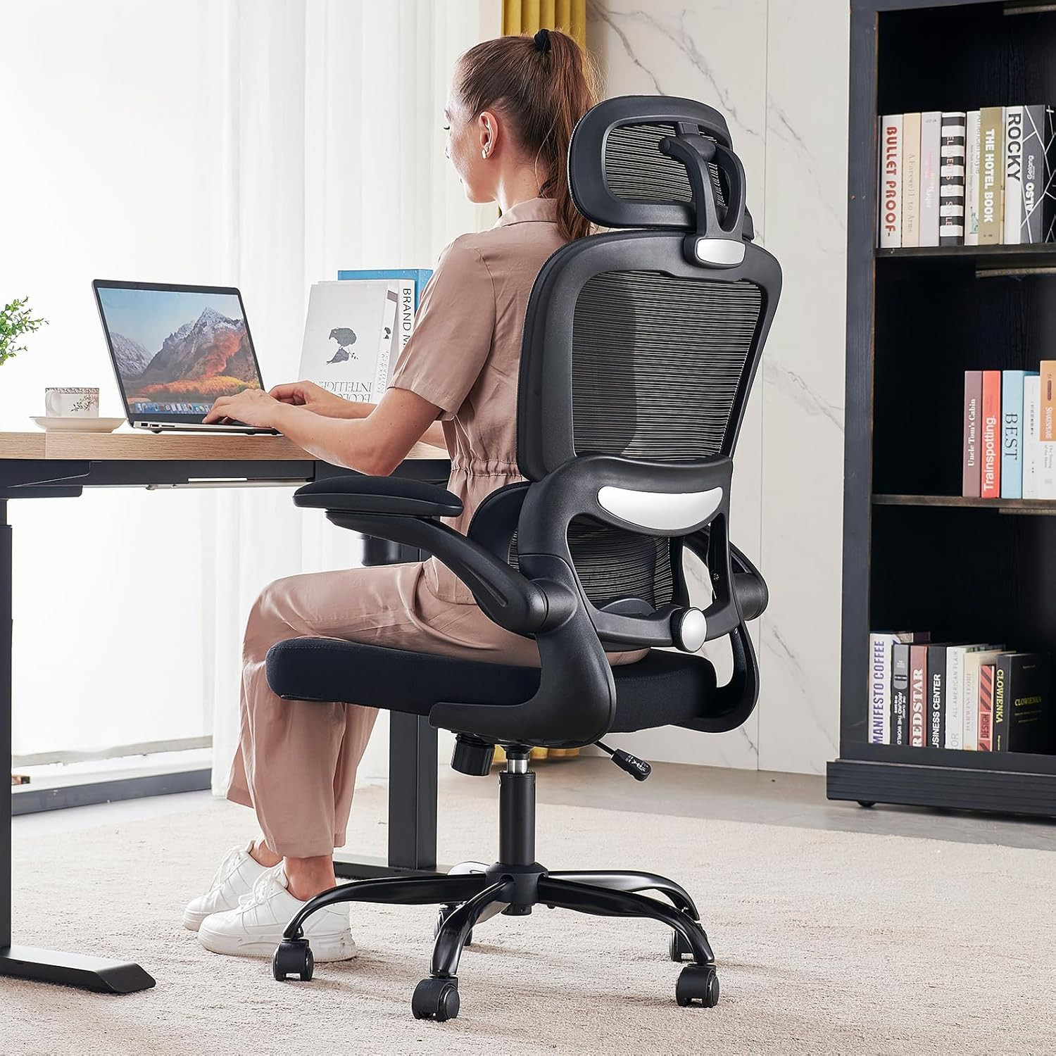 Office Chair Ergonomic Desk Chair, 330 LBS Home Mesh Office Desk Chairs with Whe