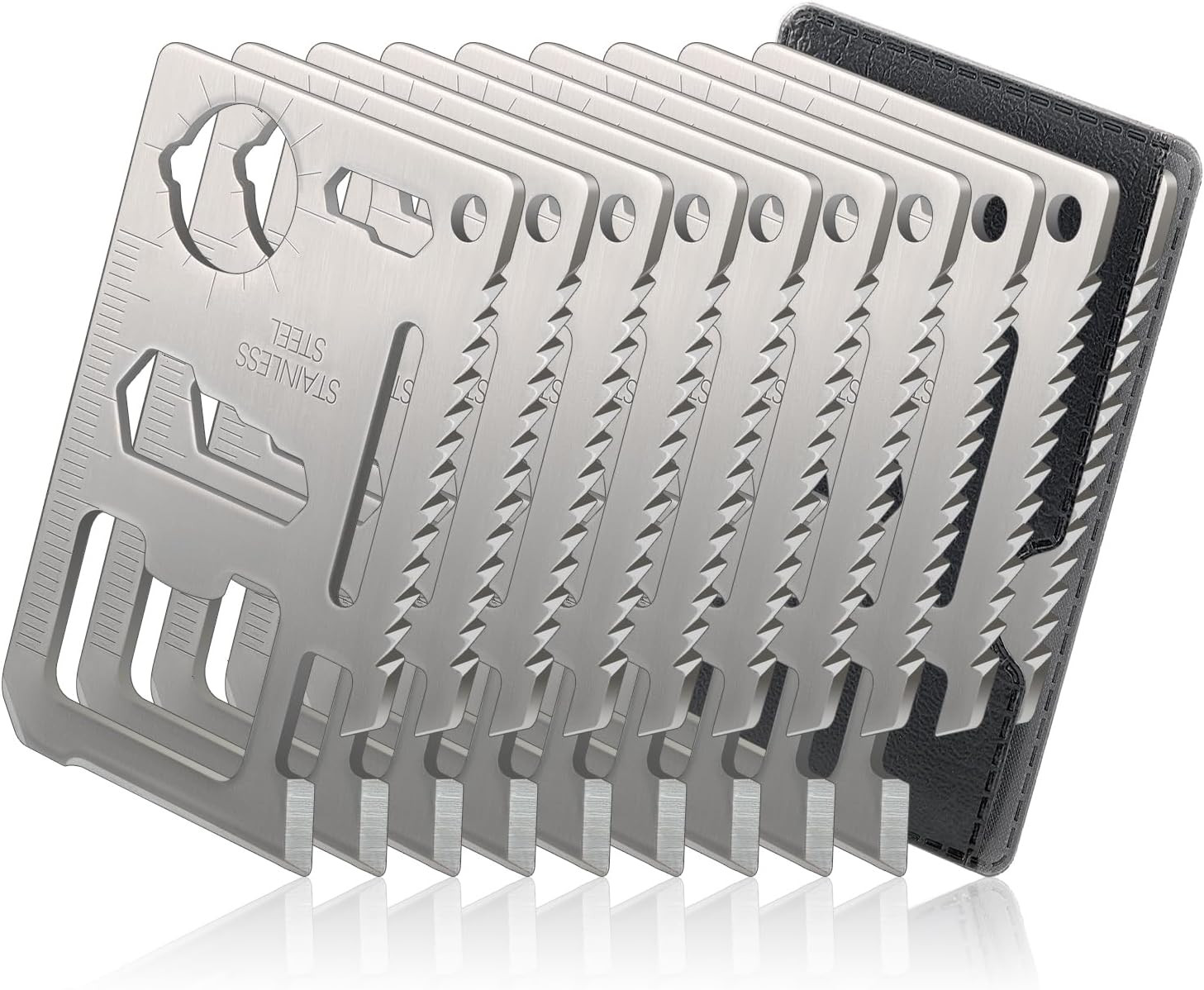 11-in-1 Credit Card Multitool For Men Credit Card Wallet Tool Double Row 10 PACK