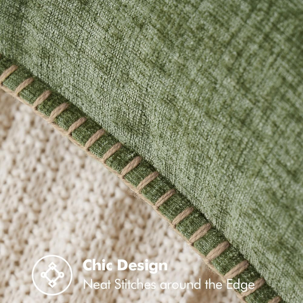 MIULEE Pack of 2 Couch Throw Pillow Covers 18X18 Inch Sage Green Farmhouse Decor