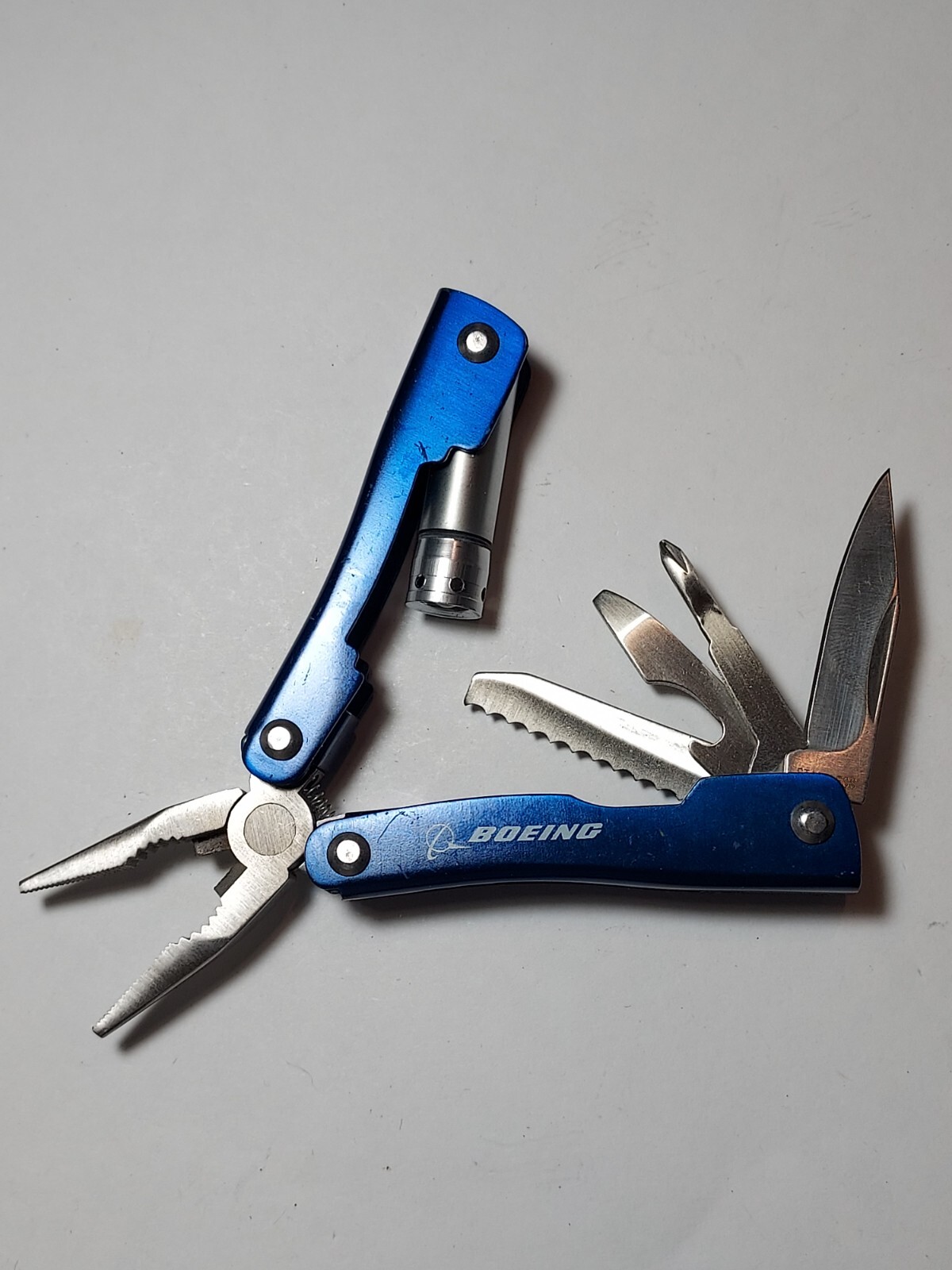 Blue Metal Handles Multi Tool printed Boeing