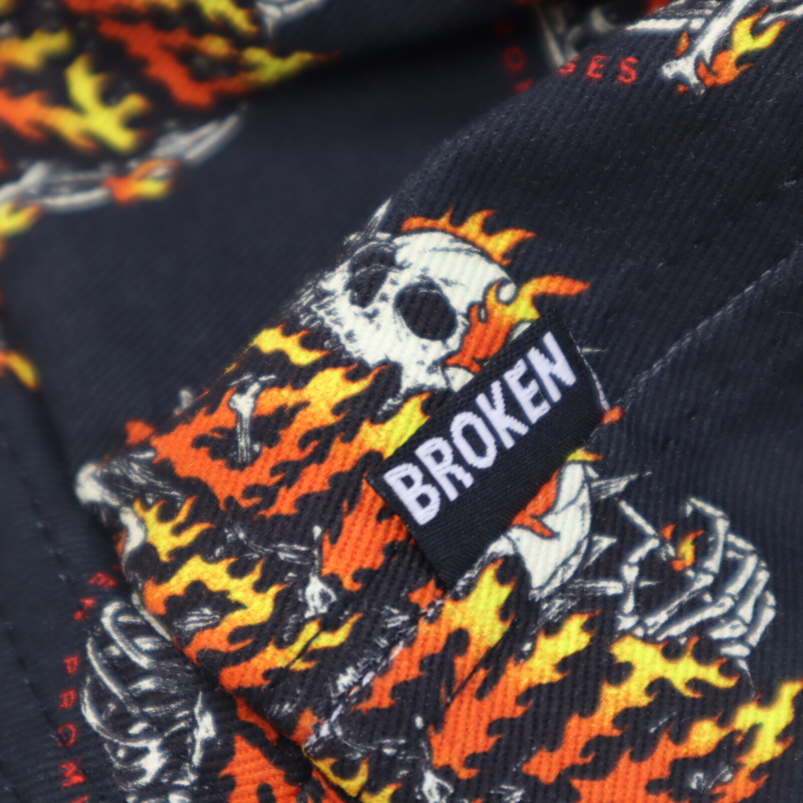 Bucket Hat Santa Cruz Skateboards X Broken Promises Flaming Skeleton Black Y2K
