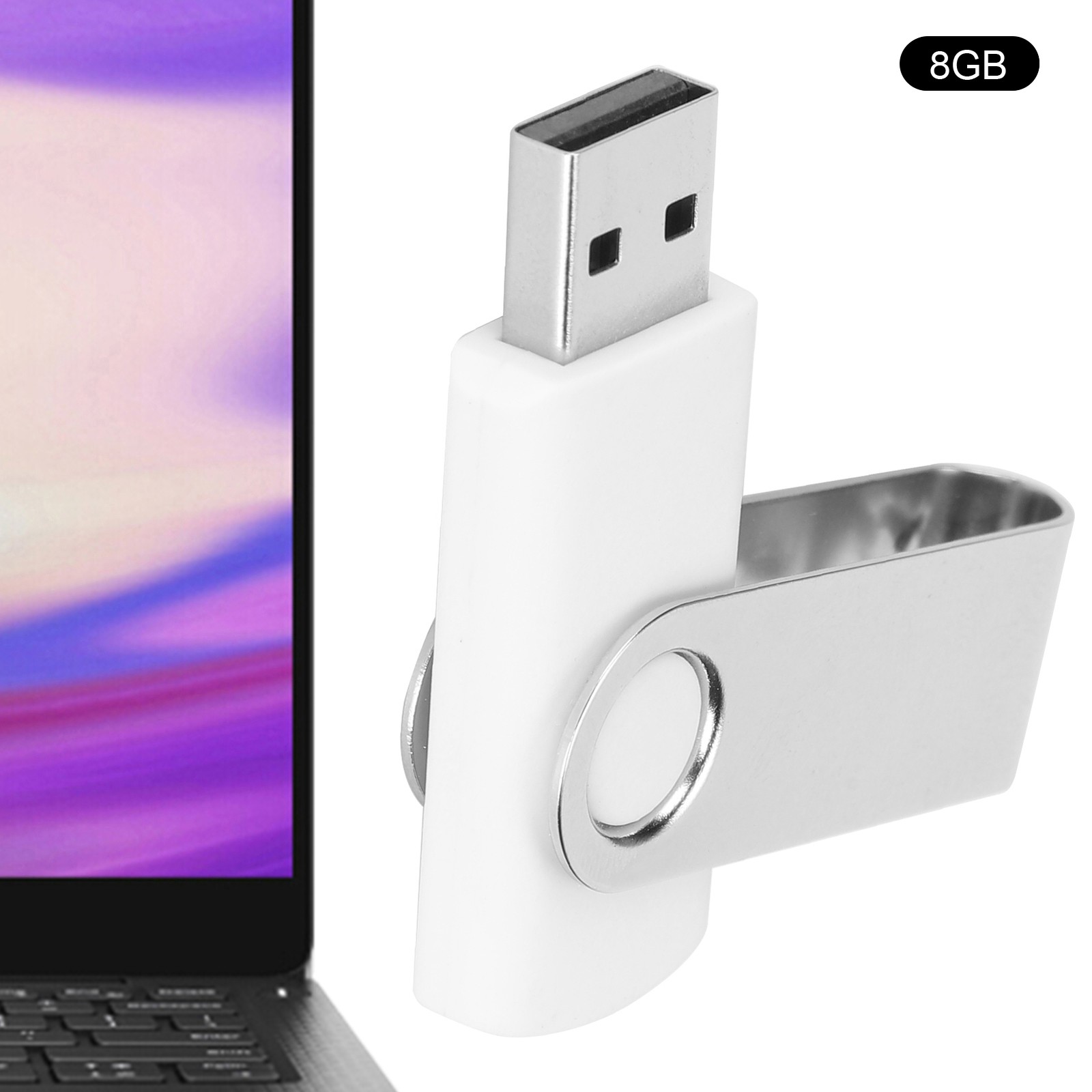 USB Flash Drive Candy White Rotatable Portable Storage For PC T-DSO