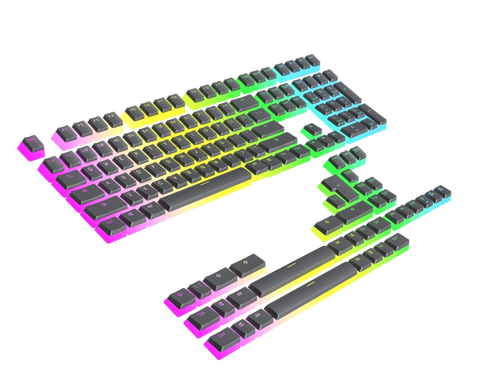 Ranked Pudding v2 PBT Keycaps | 145 Double Shot Translucent ANSI US & ISO Lay...