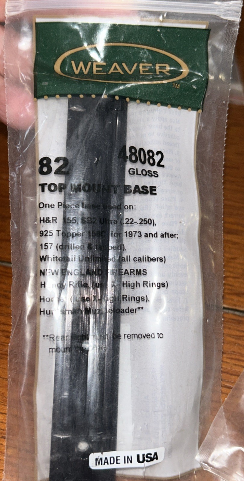 Weaver #82 Top Mount Base 48082 NOS