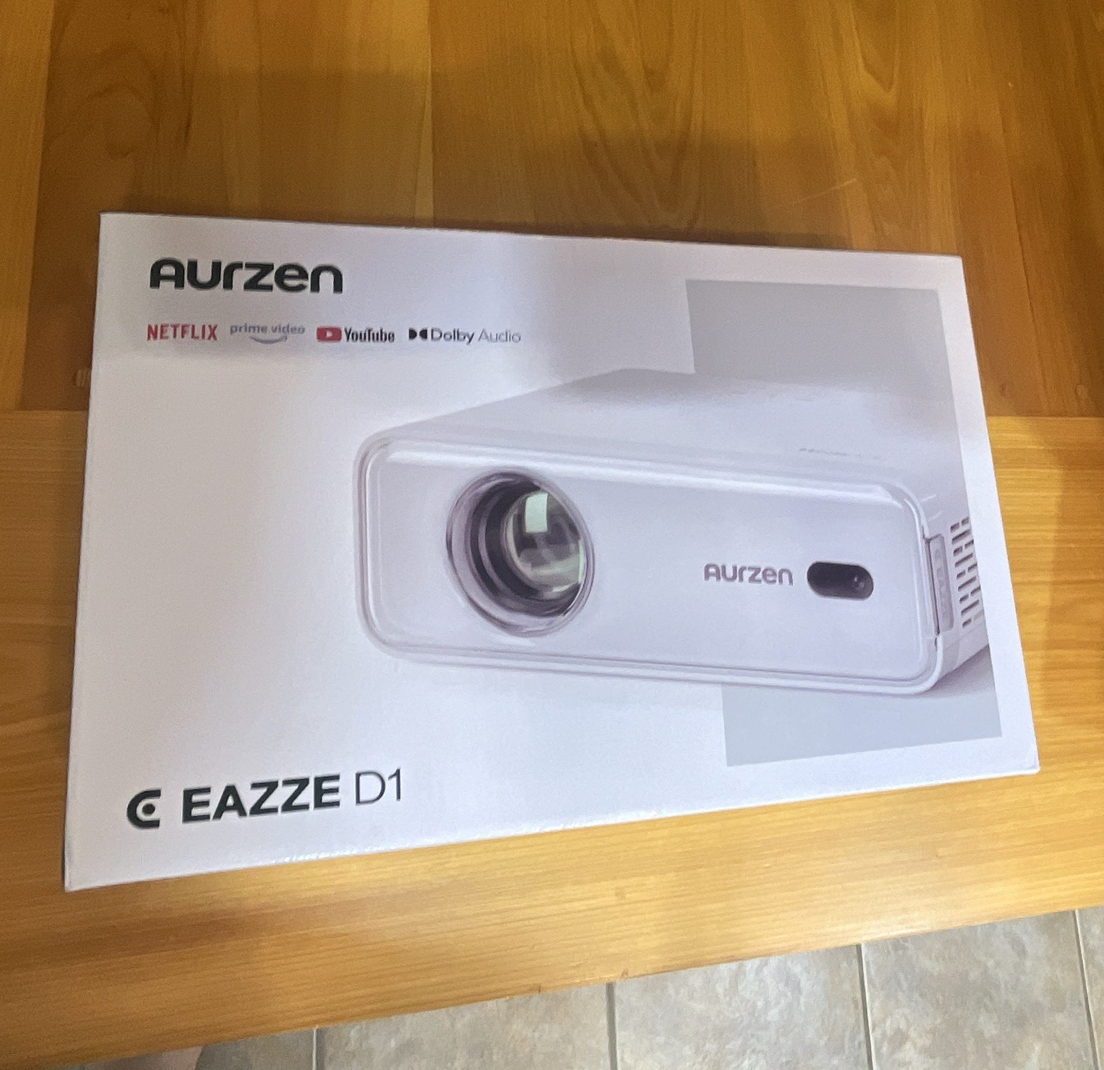 Aurzen EAZZE D1 DLP Smart Projector 1080p 350 ANSI Wi-Fi BT Auto Focus White