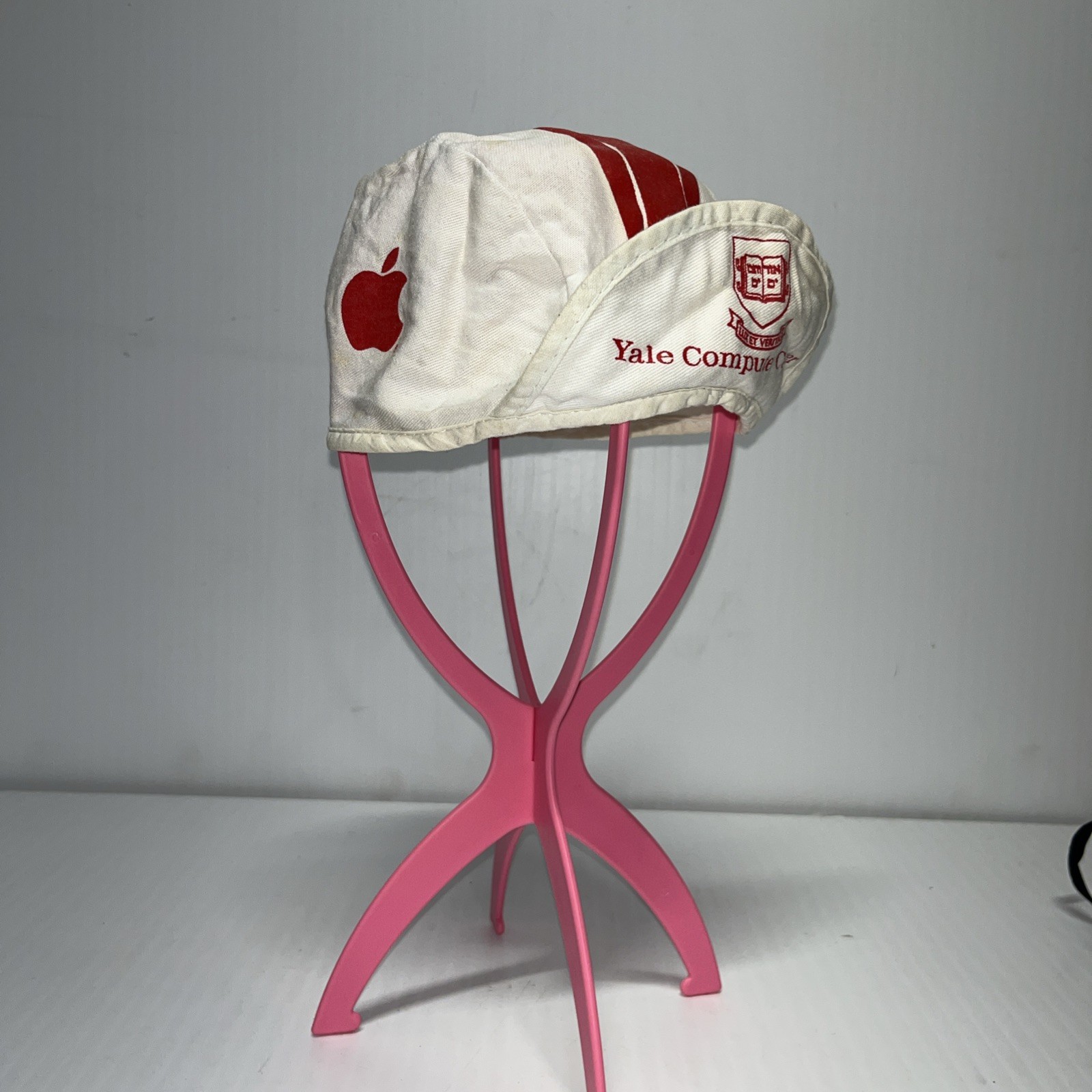 APPLE COMPUTER Cotton Cycling Hat 80s Cap Yale Computer Science Hat RARE
