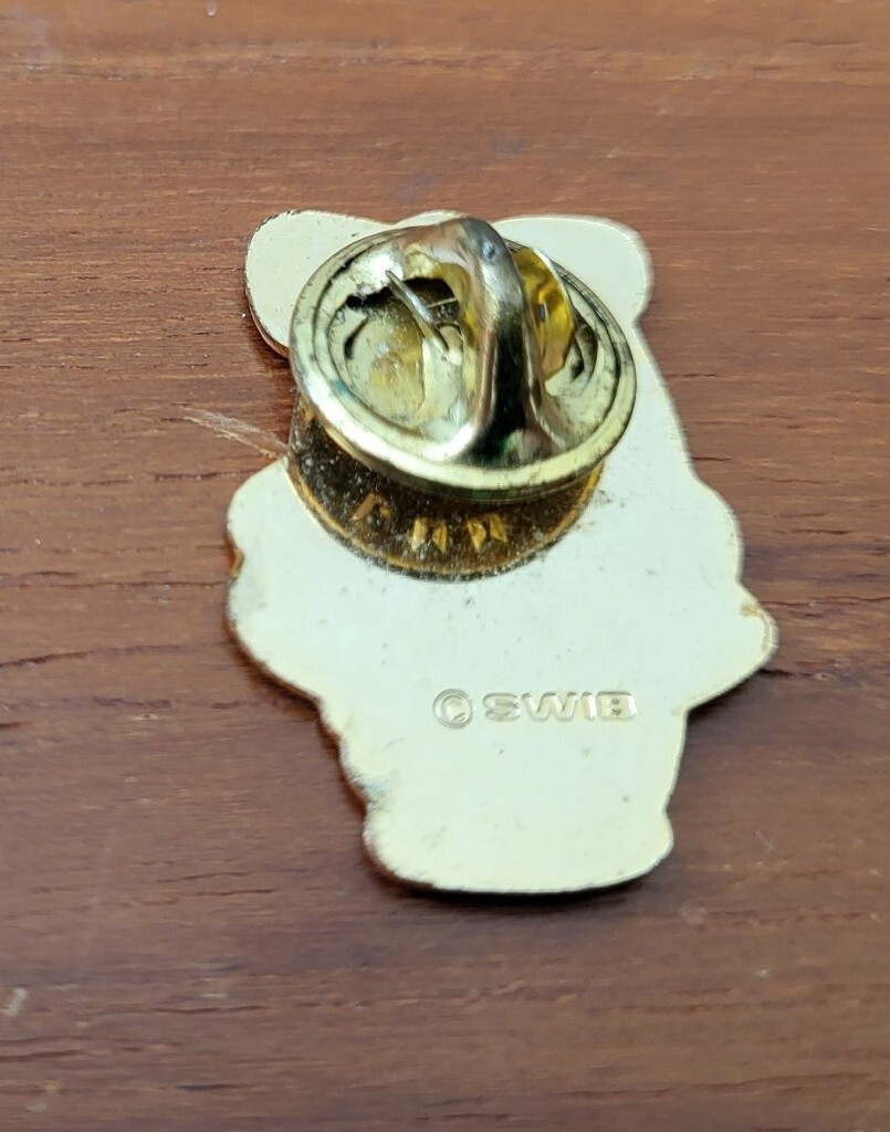 Vintage SWIB Chick In Easter Egg Basket Lapel Pin