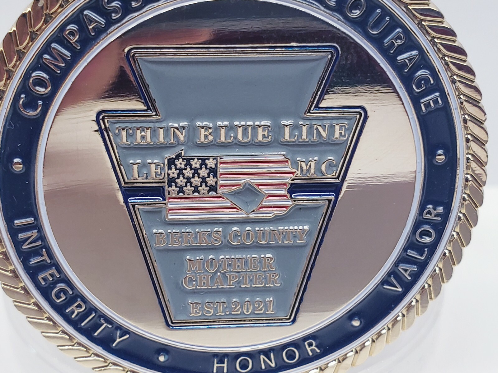 Thin Blue Line LEMC Berks County Mother Chapter Est.2021 Challenge Coin