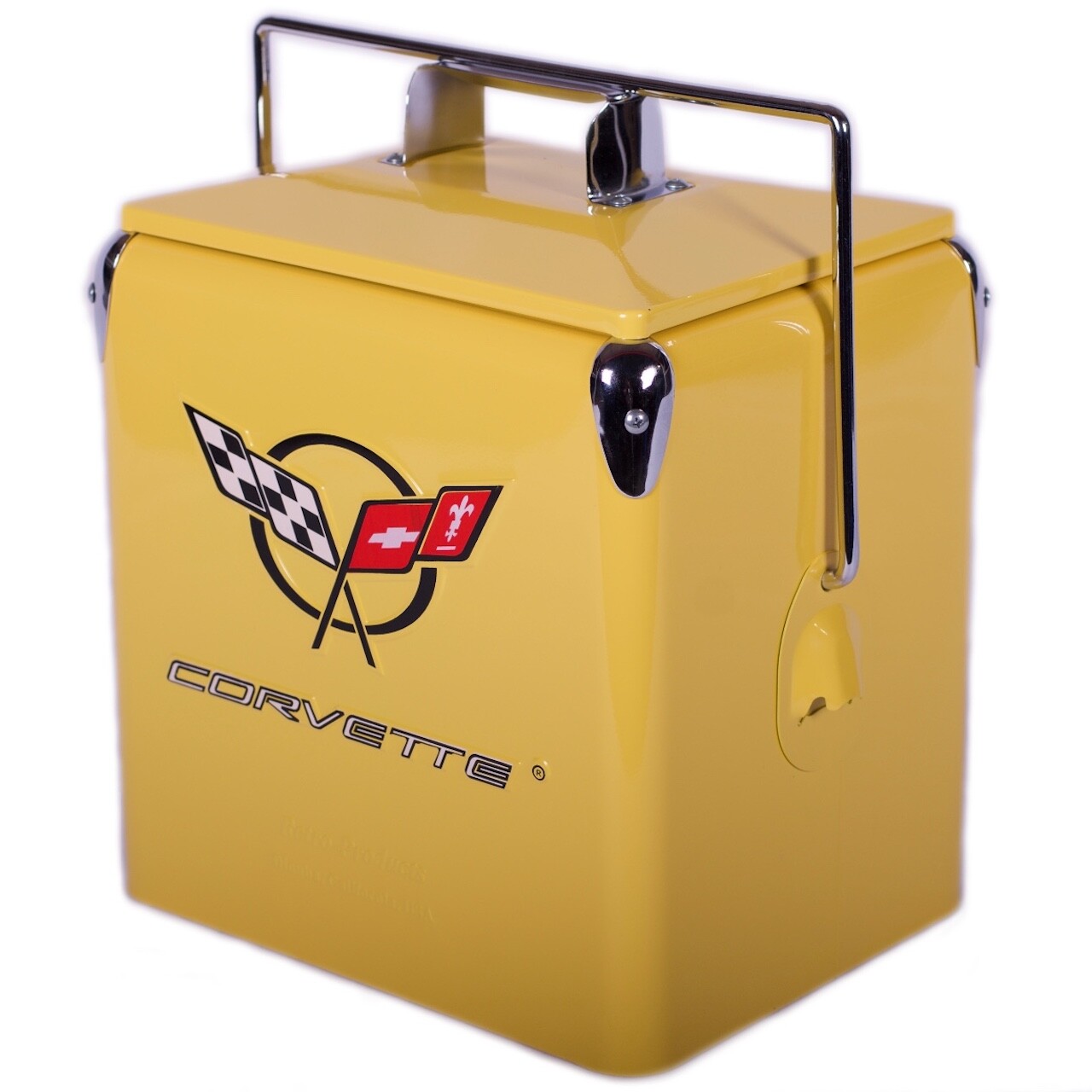 Classic Corvette Picnic Cooler American Retro Yellow