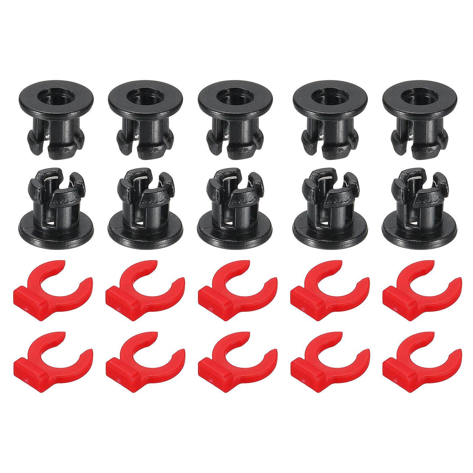 10 Set 3D Printer Tube Coupler Set Joint Connector 10mm OD x 4mm ID, Black/Red