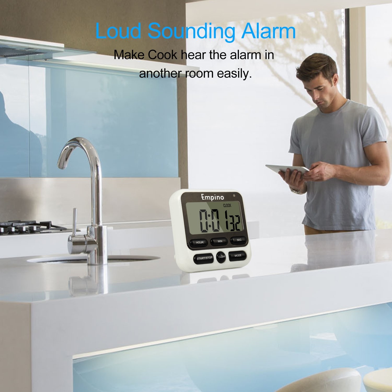 Digital Kitchen Timer - Empino Upgraded 24-Hours Cooking Timer Clock Countdow...
