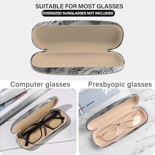 Eyeglass Case Hard Shell Sunglasses Protective Eyeglasses Holder Box M14-dragon