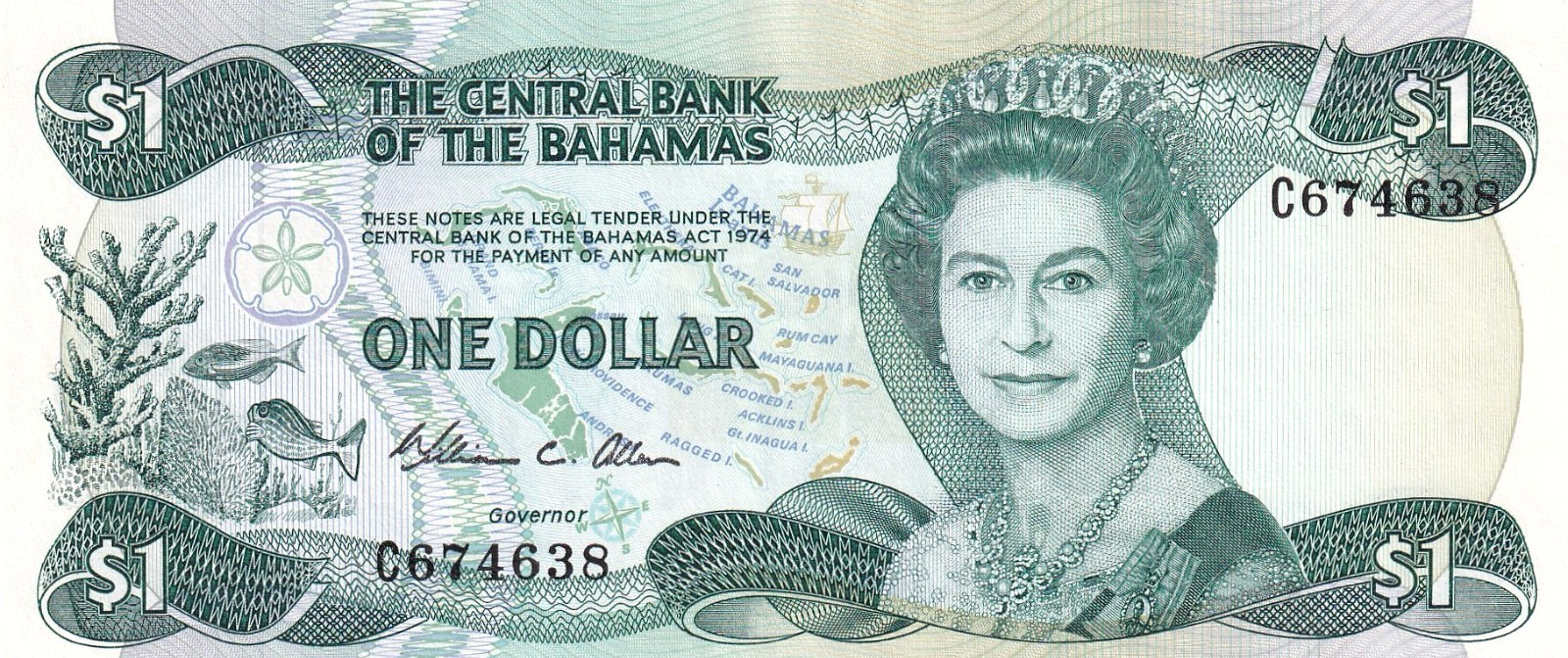 Bahamas 1 Dollar 1974 Pick# 35b