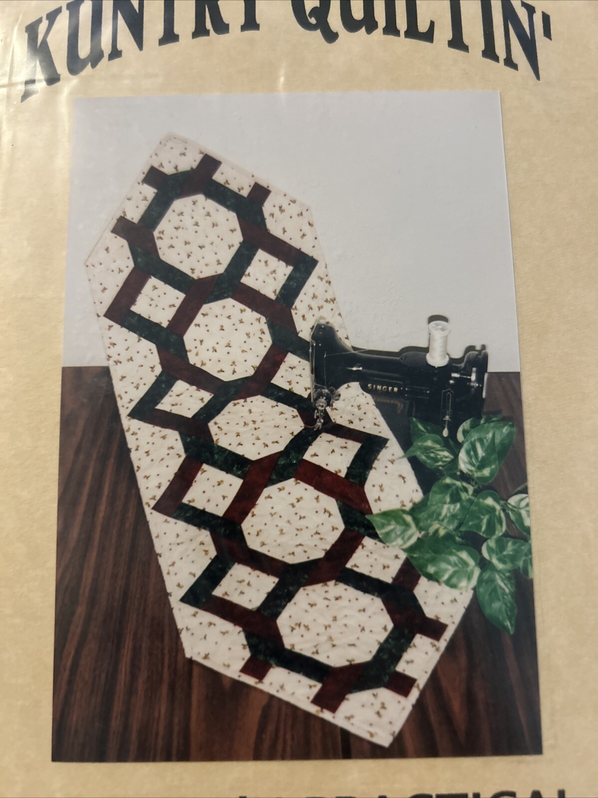 Pretty ‘N Practical Table Runner Sewing Pattern Kuntry Quiltin #214 New