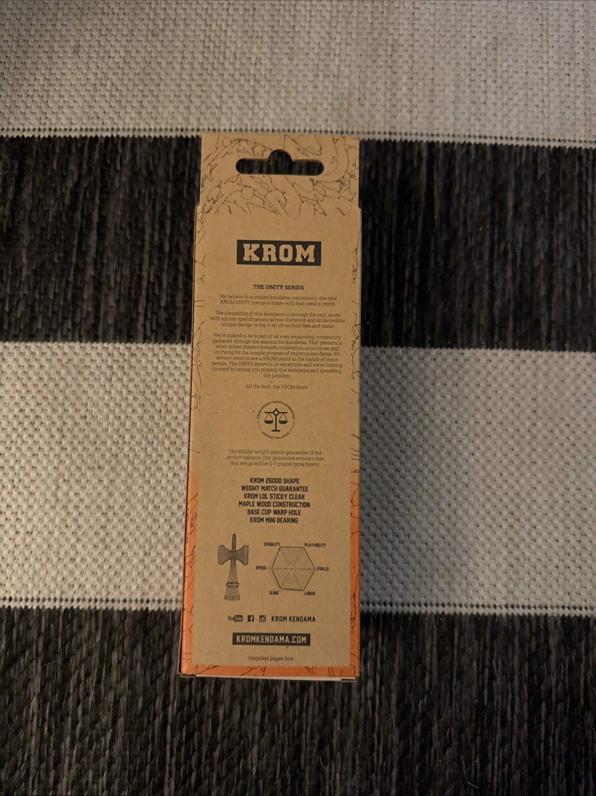 KROM Kendama Unity Equilibrium Japanese Skill Toy 2Good Shape Maple Wood