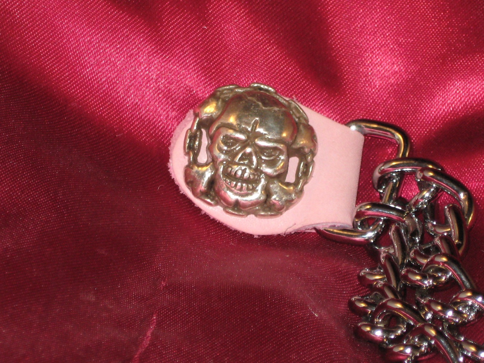 Handcrafted Vest Extender, Skull and Chain