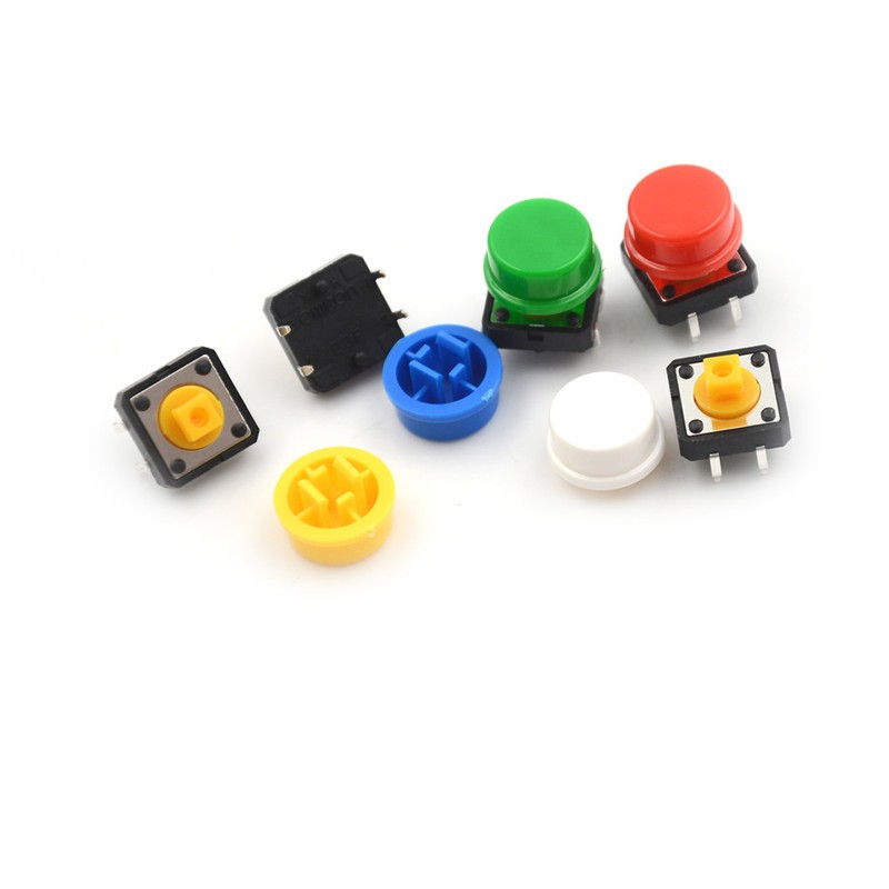 25 Momentary Tactile Push Button Touch Micro Switch 4P PCB Caps 12x12x7.3mm NDh$