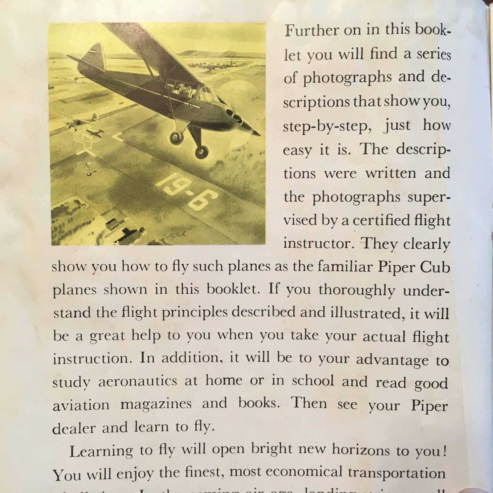Vintage, Original How to Fly Training Booklet by Piper