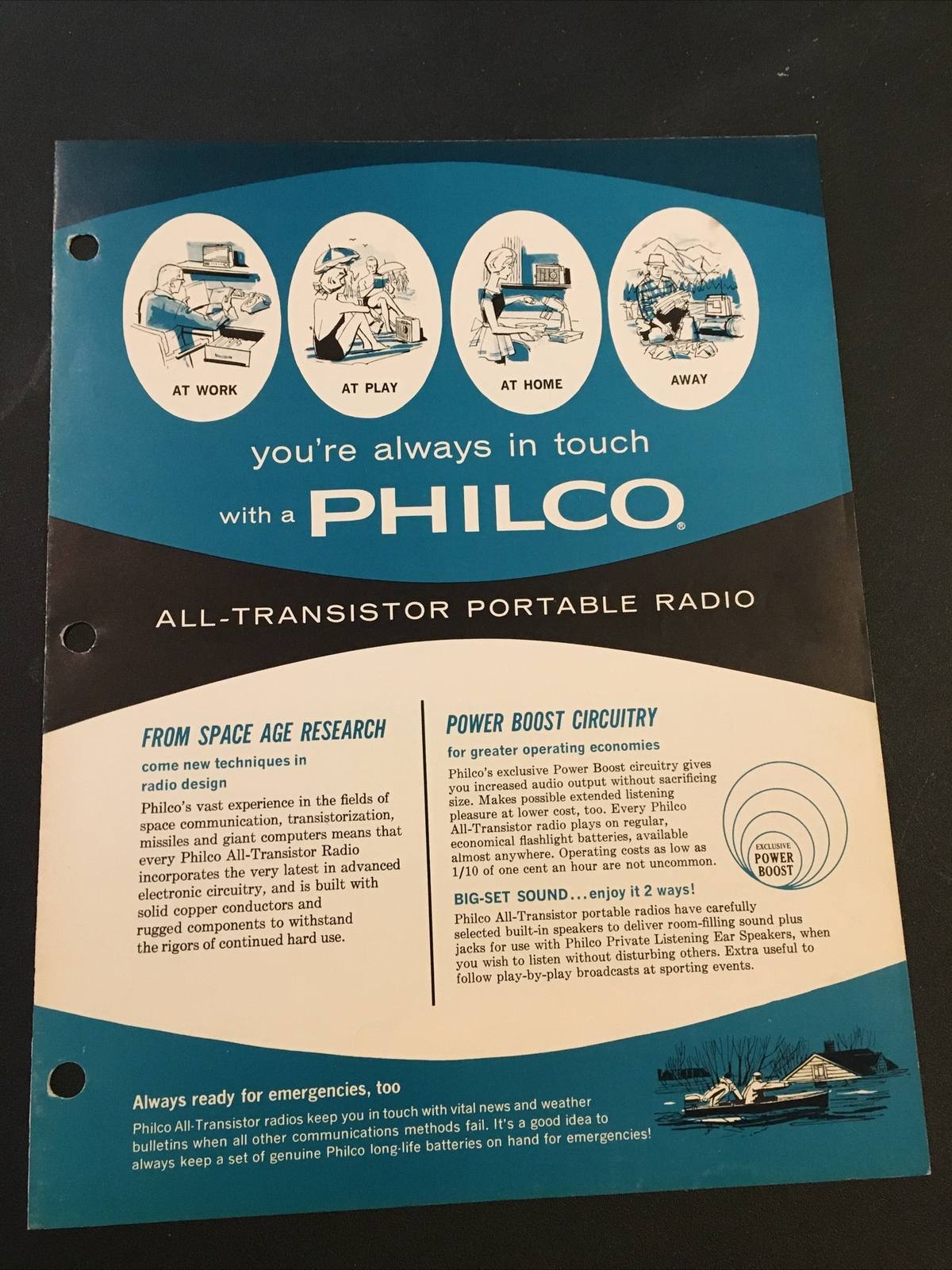 1962 Philco Portable Transistor Radio Sales Brochure ‘Space Age’